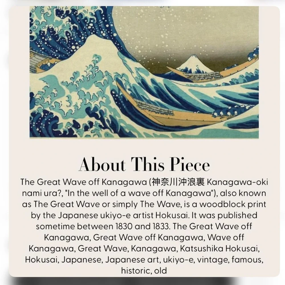 The Great Wave of Kanagawa Large Wall Tapestry in pastel